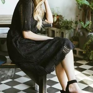 Tea N Rose Black Lace Dress Sz Medium